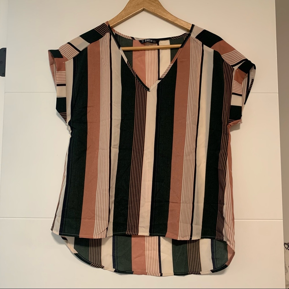 Shein | Striped Flowy Shirt